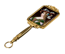 22- 19世纪法国铜鎏金珐琅贵夫人定制镜
